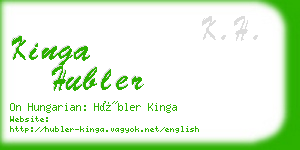 kinga hubler business card